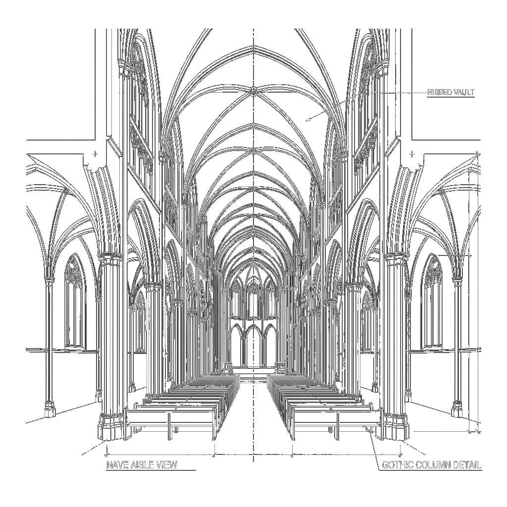 Church Interior CAD
